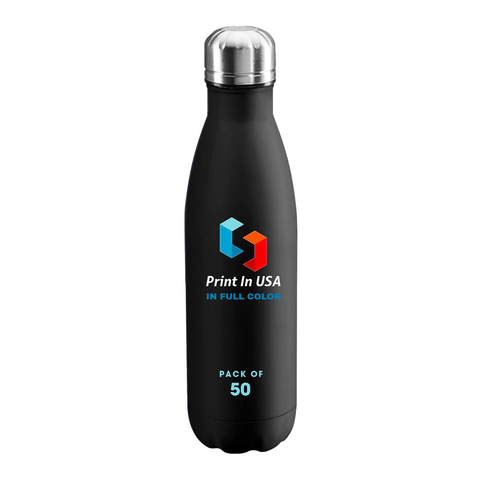 Personalized Custom Print in USA Water Bottles 10Pcs 17oz Stainless Steel Double Wall Insulated Leakproof Cups for Sports Outdoors With Colorful Text Logo