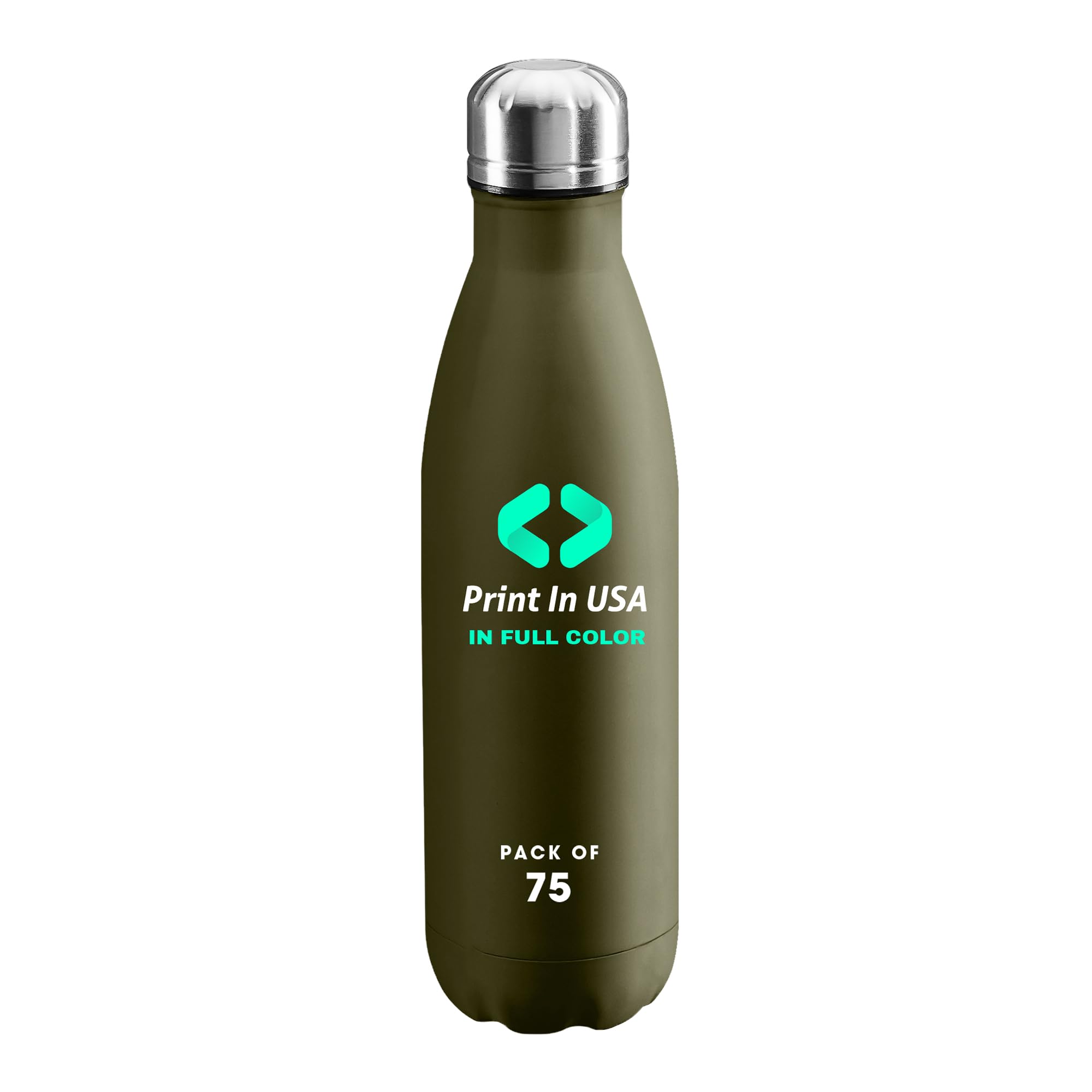 Personalized Custom Print in USA Water Bottles 10Pcs 17oz Stainless Steel Double Wall Insulated Leakproof Cups for Sports Outdoors With Colorful Text Logo