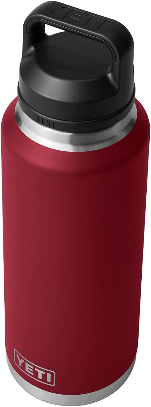 YETI Rambler 46 oz Bottle, Leakproof, Vacuum Insulated, Stainless Steel with Chug Cap, Harvest Red