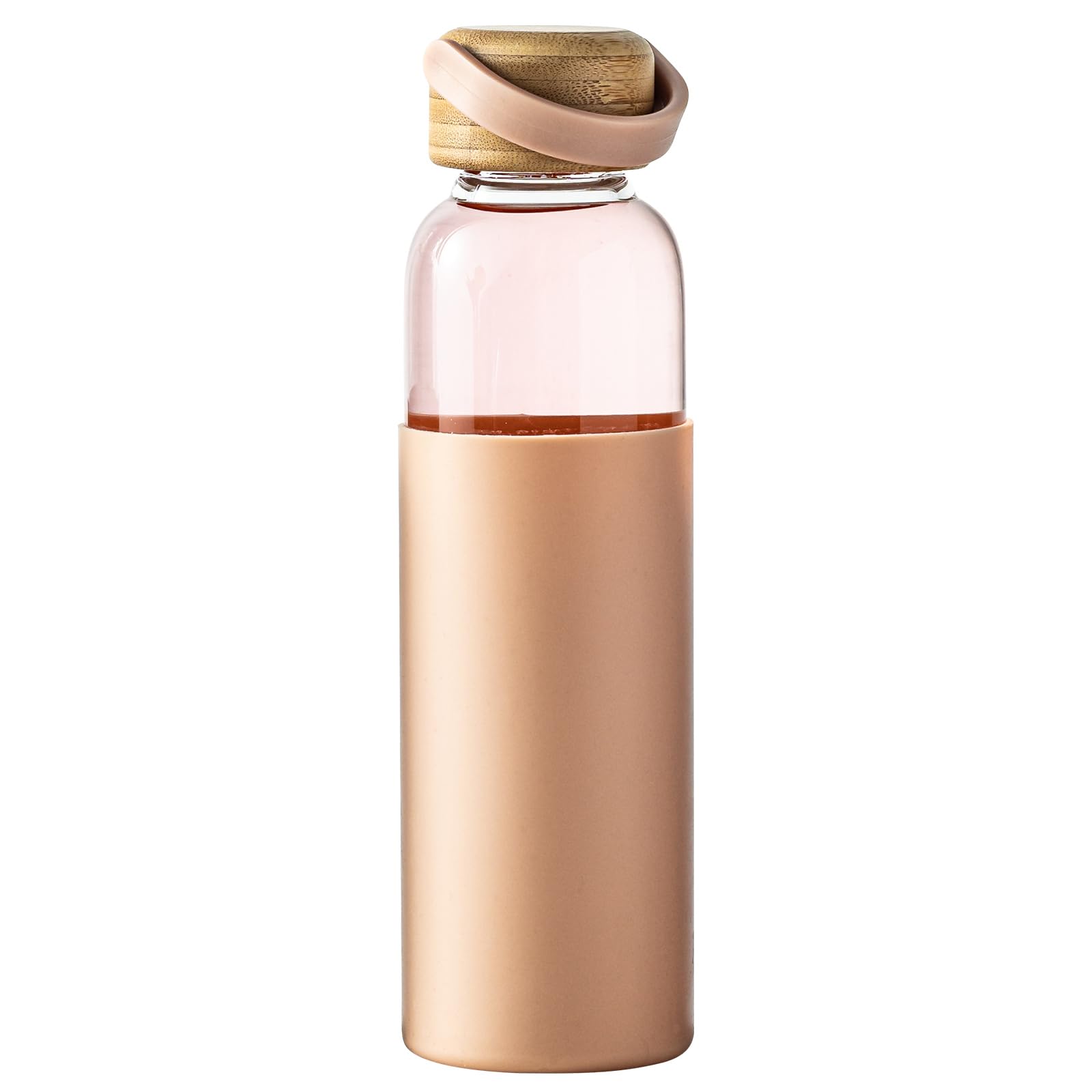 21oz Borosilicate Glass Water Bottles with Silicone Non-Slip Sleeve & Leak-Proof Lid-Reusable Drink Bottle for Office,Travel,Gym,Hiking-BPA Free,Ideal Gift for Home,Car &Fitness (Green)