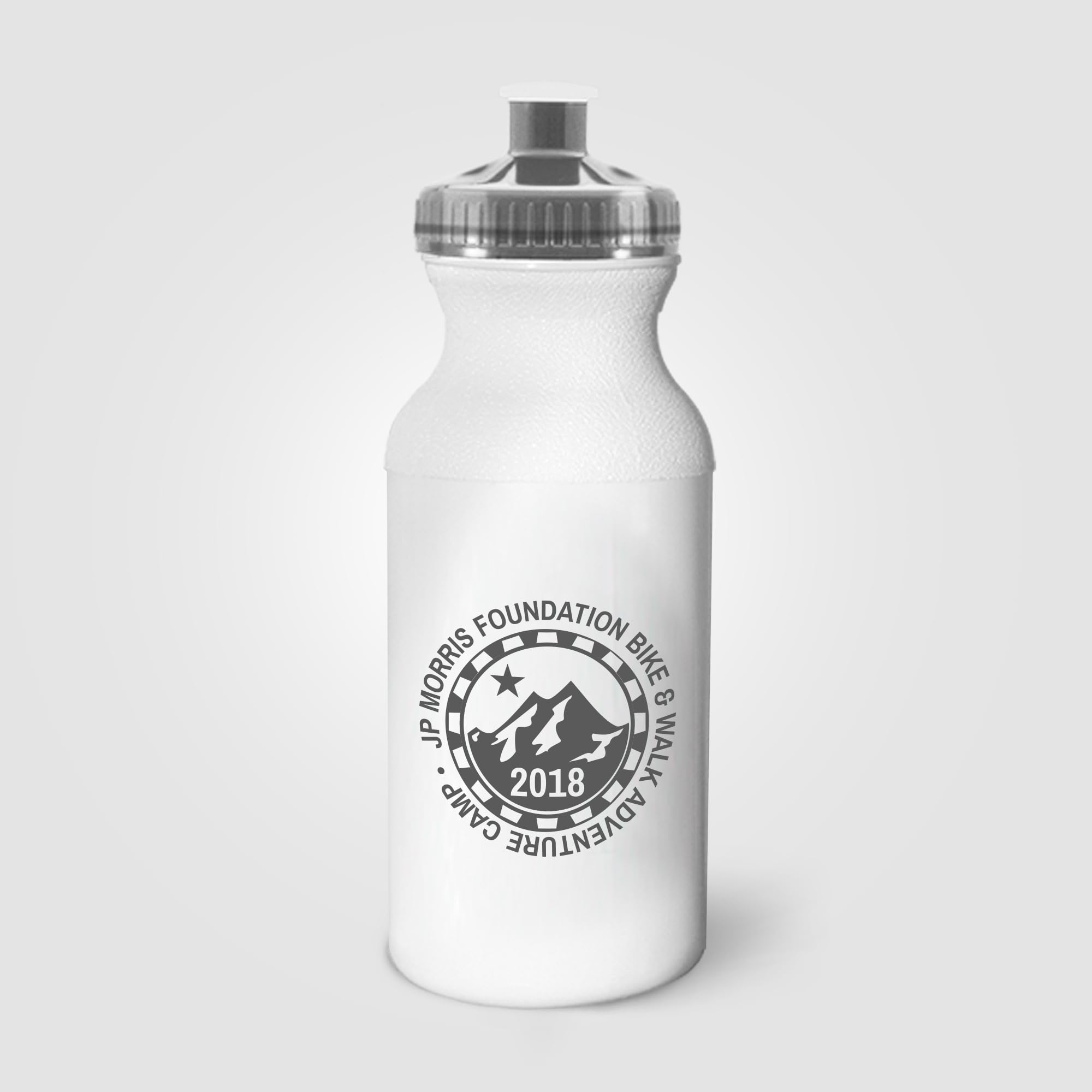 Customized with logo, Sports Water Bottles with Push-Pull Lid, 20 oz, White with Colored Cap, 100-Pack (Translucent Blue)