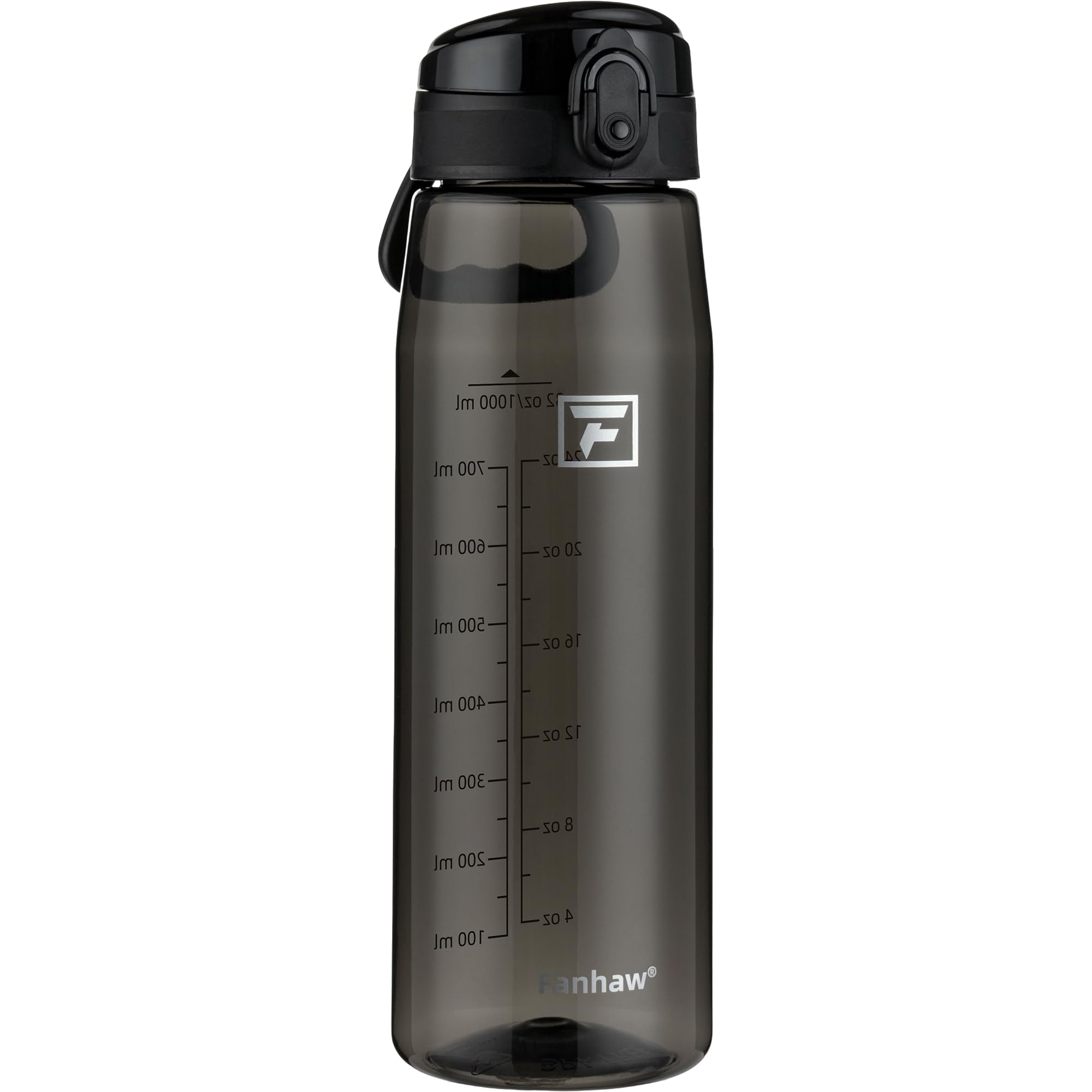 Fanhaw 32 oz Tritan Water Bottle with Chug Lid - Clear, BPA-Free, Lightweight, Wide Mouth, Leak-Proof, Perfect for Gym, Travel, School, Office, and Sports (Clear & Black)