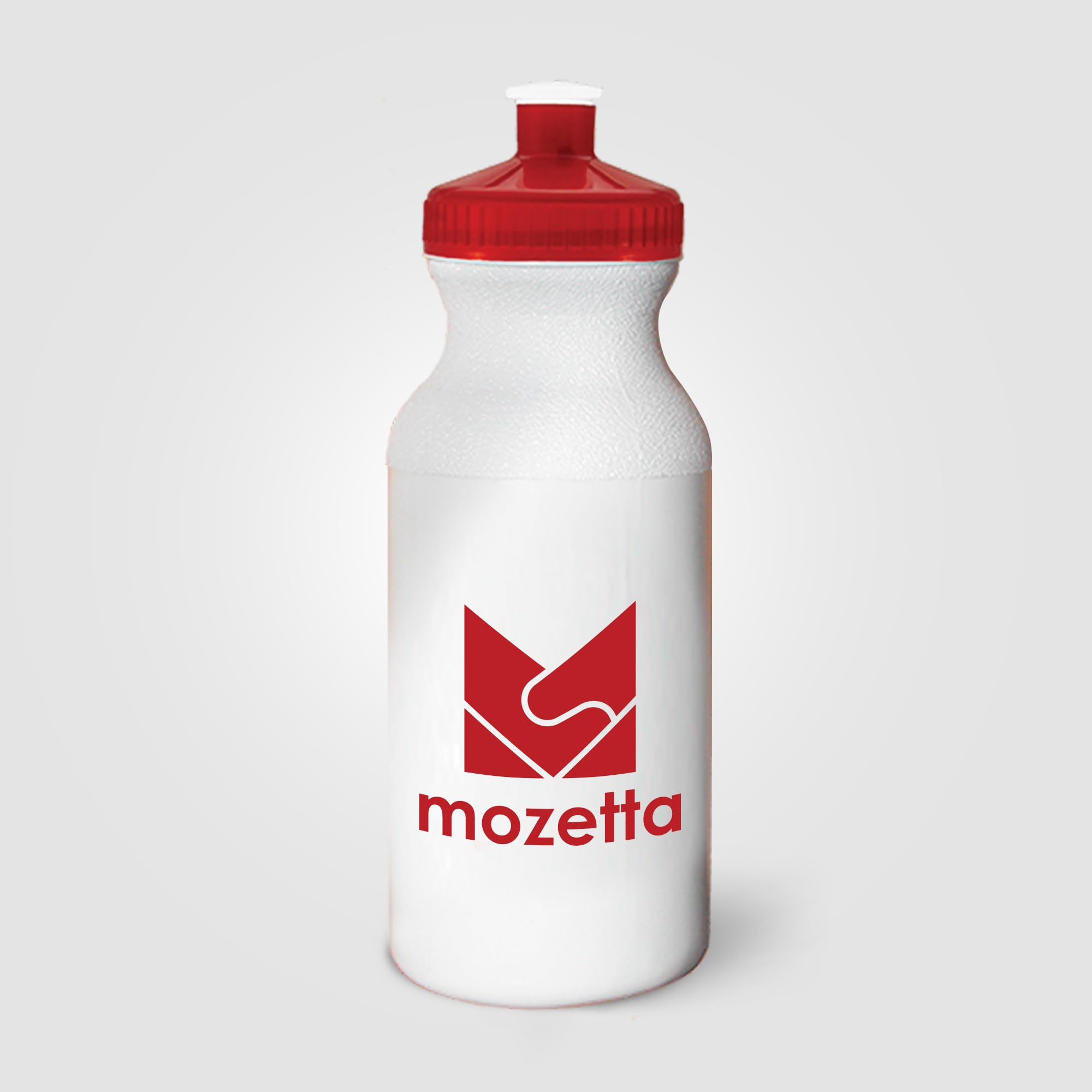 Customized with logo, Sports Water Bottles with Push-Pull Lid, 20 oz, White with Colored Cap, 100-Pack (Translucent Blue)