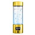 Hydrogen Water Bottle - Portable, Rechargeable, LED Timer, Aluminum and Glass, 5000 PPB Hydrogen in 10 Minutes, for Husband, Father, Friend & Family, for Sports, Home, Office (Black, 340ml)