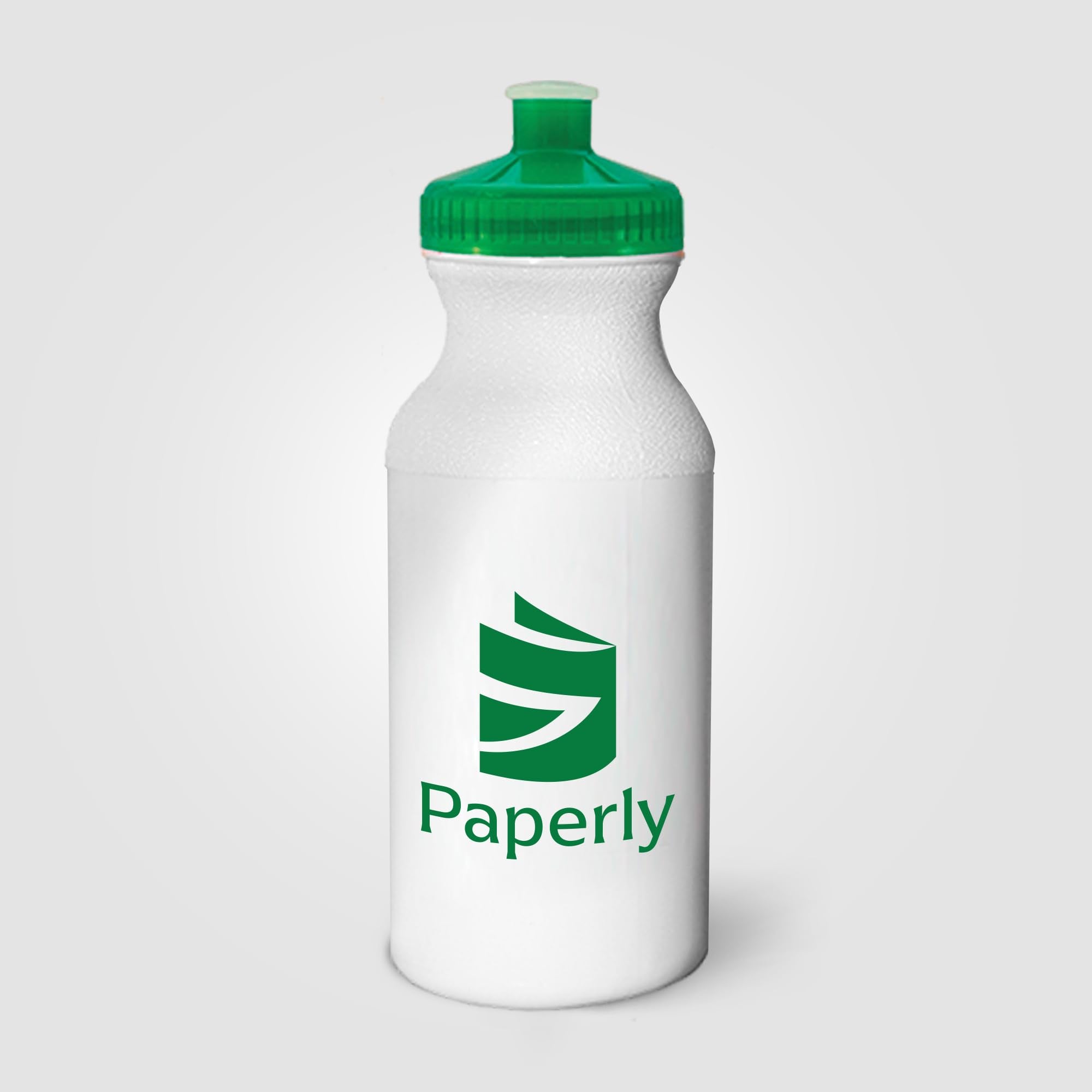 Customized with logo, Sports Water Bottles with Push-Pull Lid, 20 oz, White with Colored Cap, 100-Pack (Translucent Blue)