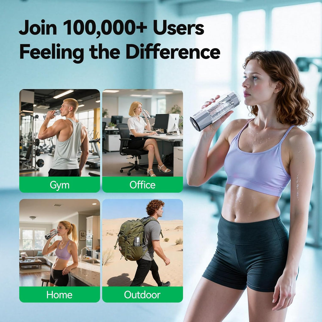 Upgrade Hydrogen Water Bottle - 6400PPB Hydrogen Water Generator, SPE/PEM Certified, 7oz Portable Hydro Water Machine, Perfect for Gym/Travel/Office & Gifts for Friends/Family