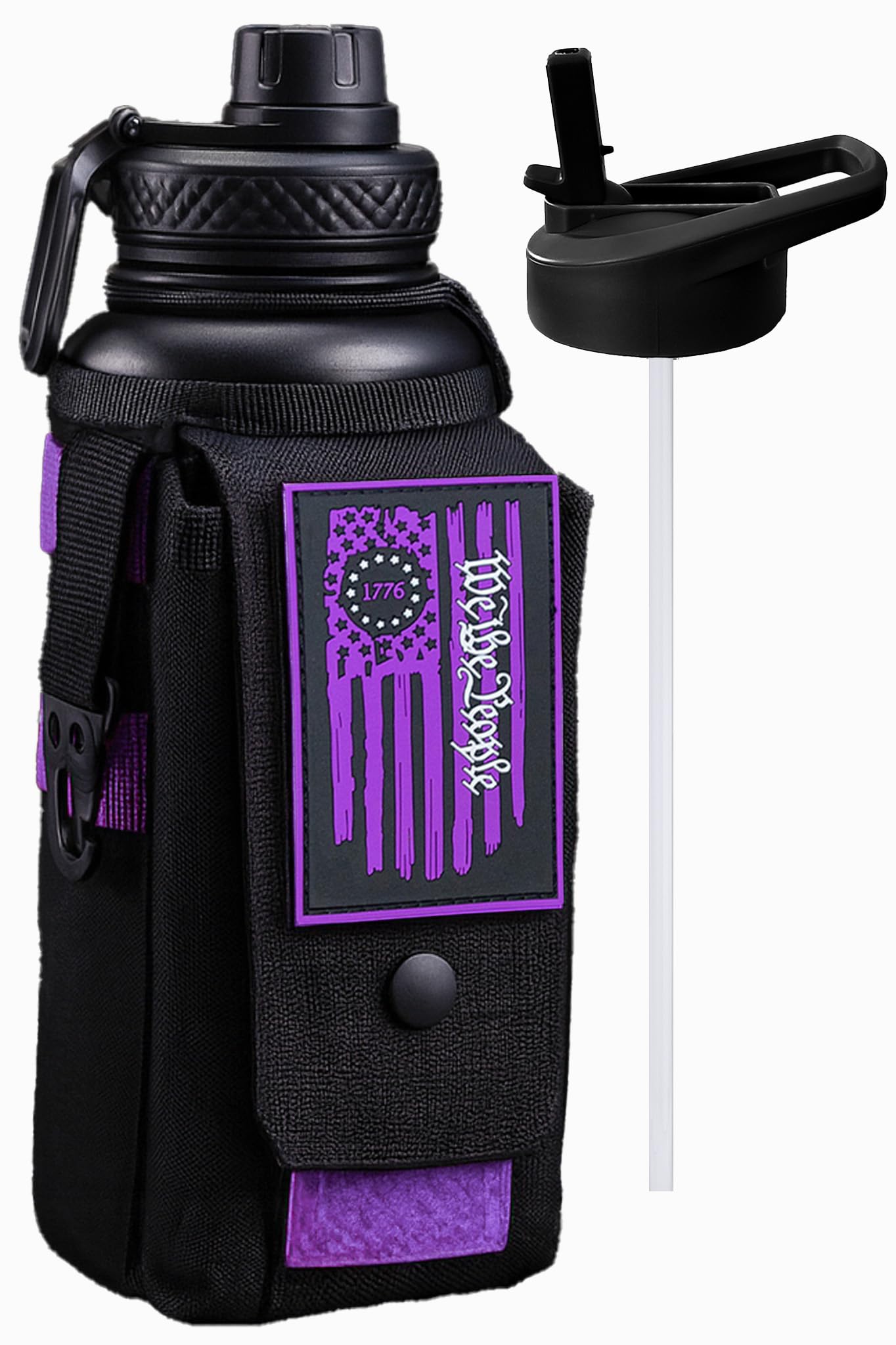 Iron Infidel Battle Bottle - Half Gallon Insulated Water Bottle with Paracord Handle - Large 64 oz Stainless Steel Water Jug & Rugged, Removable Sleeve For Keys, Wallet, Phone (OCP Camo 2 Liter)