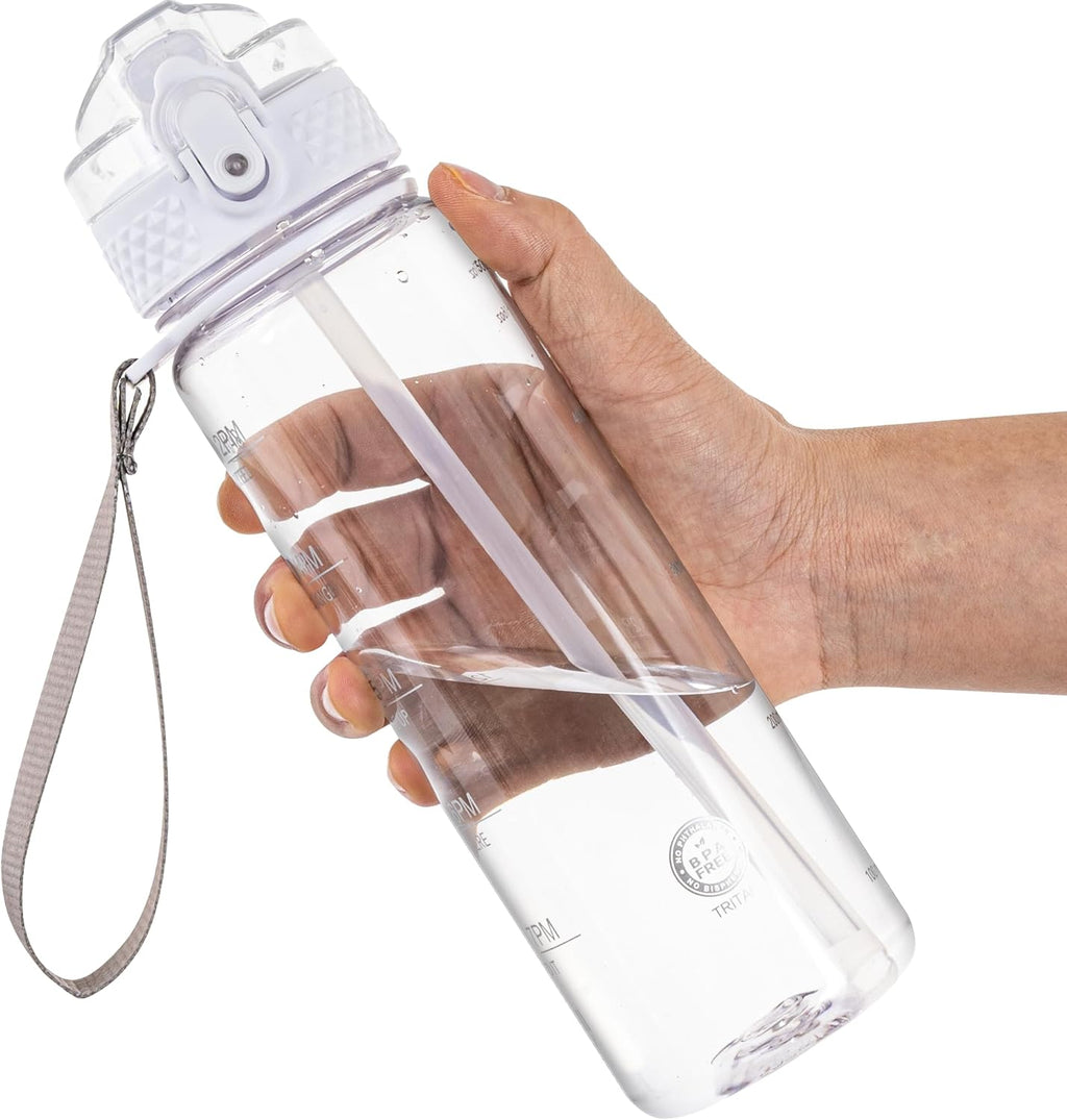OLDLEY 17oz Kids Water Bottle for School - Motivational With Silicone Straw, Leak-Proof Tritan BPA-Free, Reusable for Girls Boys, Clear