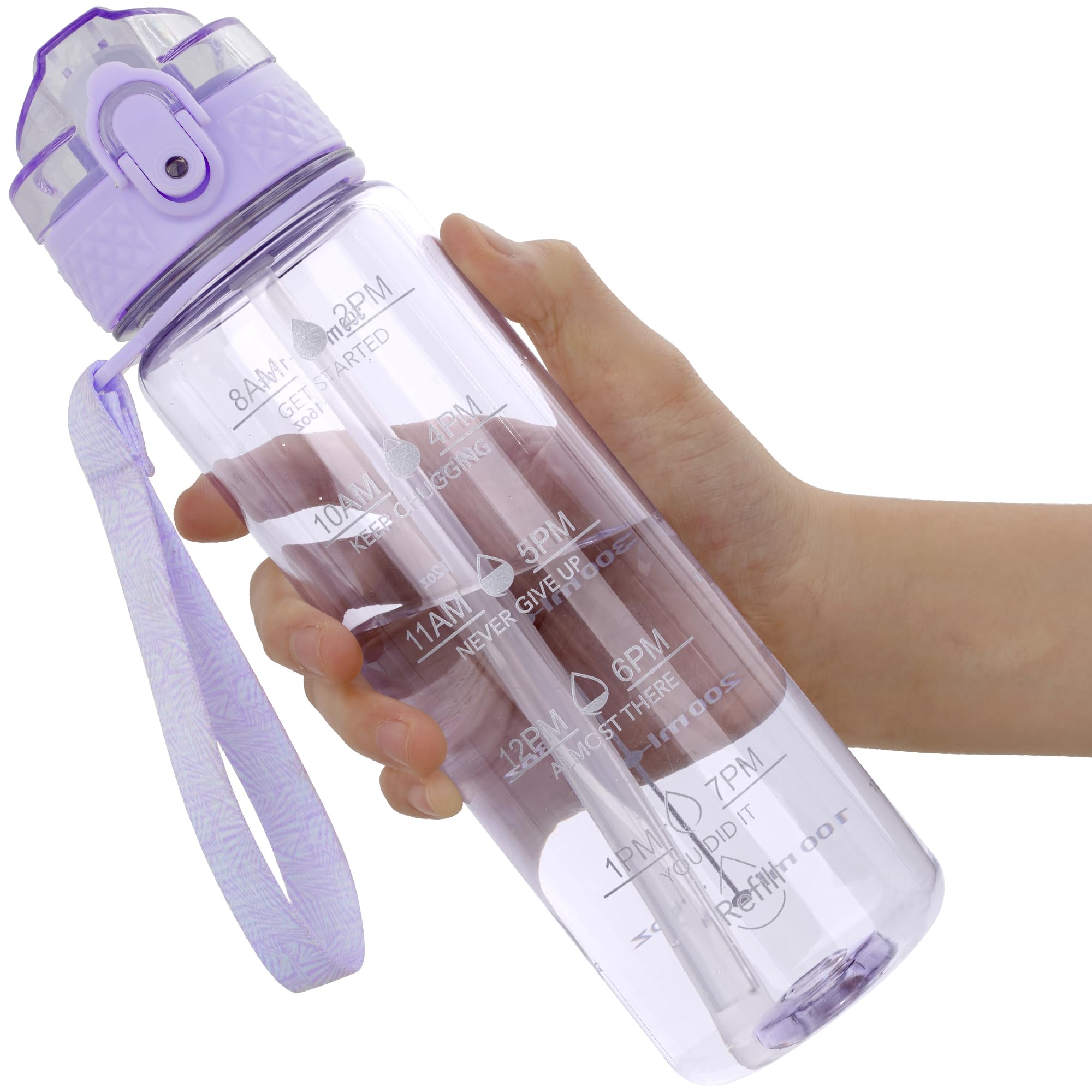 OLDLEY 17oz Kids Water Bottle for School - Motivational With Silicone Straw, Leak-Proof Tritan BPA-Free, Reusable for Girls Boys, Clear
