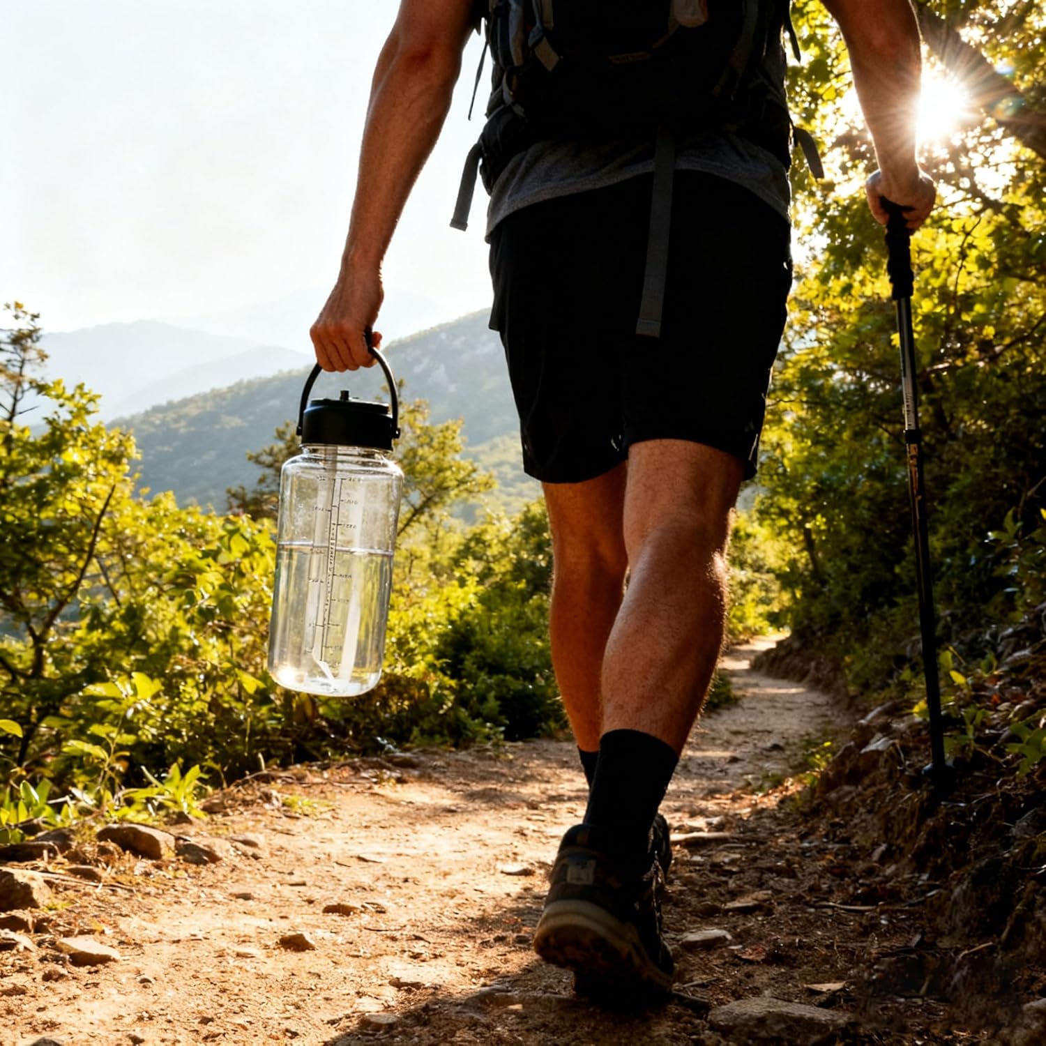OLDLEY 32 oz Clear Water Bottle with Straw,Tritan BPA-Free, Wide Mouth, Leak Proof - for Gym, Travel, Home, School, Office (Clear)